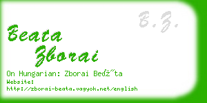 beata zborai business card